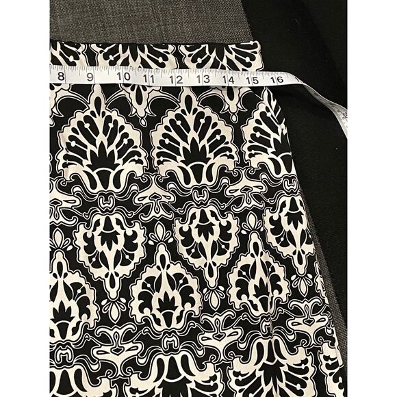 Chicos Black White Damask Print Elastic Waist Skirt Size M - Picture 6 of 9